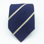Custom designed neckties for a company, custom woven neckties in a personalized tie design