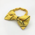 Pre tied bow ties with logo, custom made bow ties with text and logo