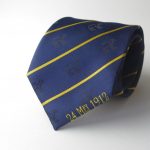 Custom made neckties with logo and text, personalized club ties with recurring logos