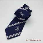 Logo tie with text custom woven in a personalized design, no printed logo ties