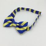 Striped custom bow tie, pre-tied silk bow ties woven in your club colors
