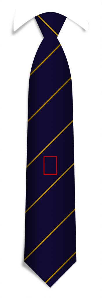 Design your ties in your personalized tie design with your logo placed at the middle