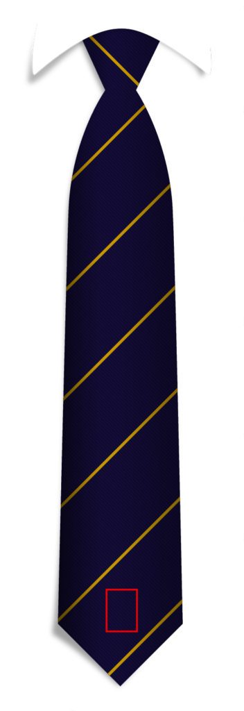 Design your ties in your personalized tie design with your logo placed at the tip
