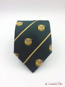 Ties with all over company logos, ties woven in a custom made tie design